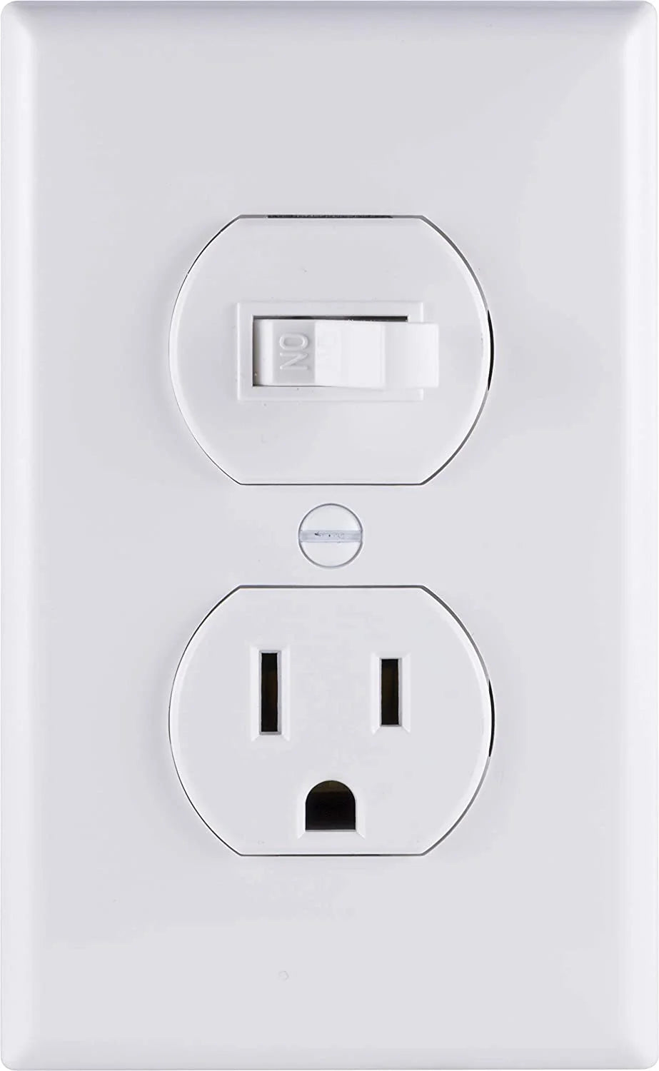 White Two-in-One Light Switch Outlet, 5 Pack U548801