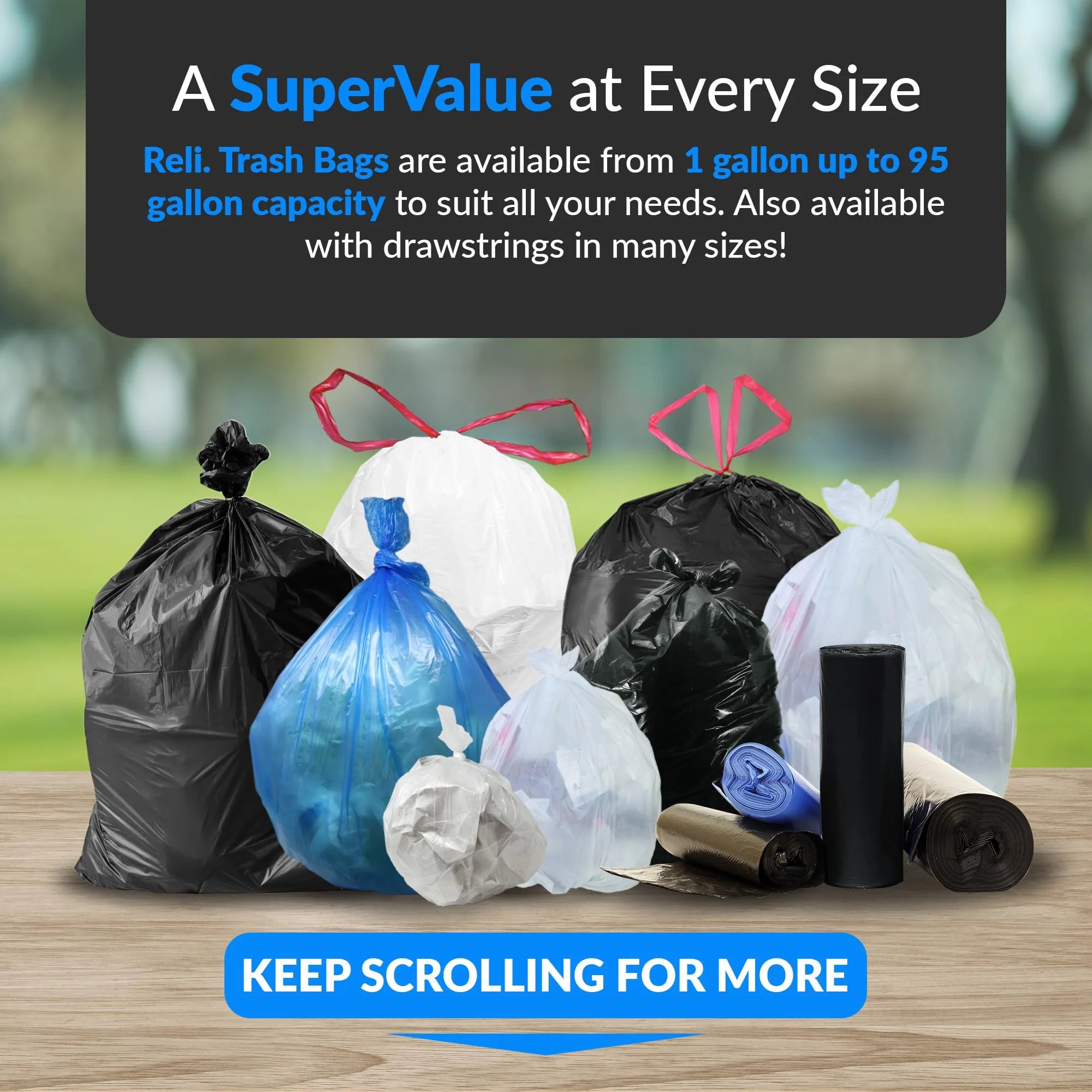 Large Black Construction Garbage Bags W740