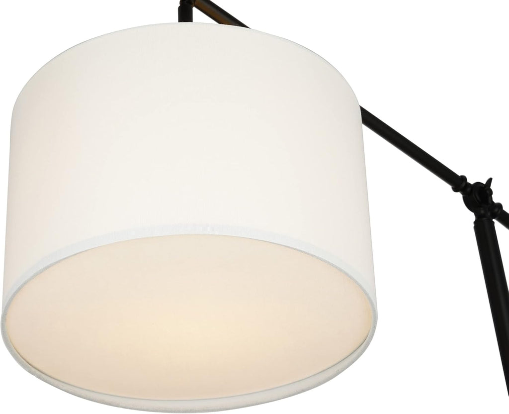 Modern Over The Sofa Counterbalance Floor Lamp with Diffuser, Semi-Gloss Black T352