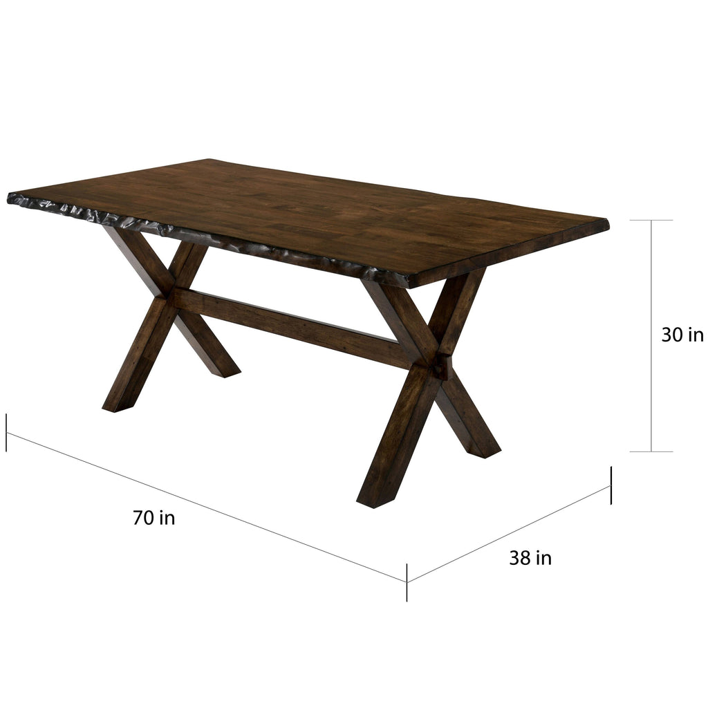Rustic Walnut Live Edge 70-in Dining Table I112371