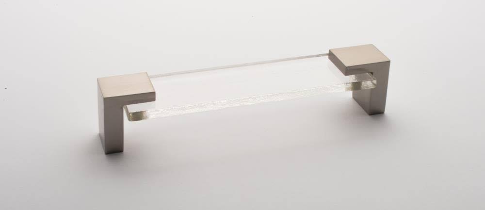 Clear Satin Nickel Rectangular Drawer Pulls A2461