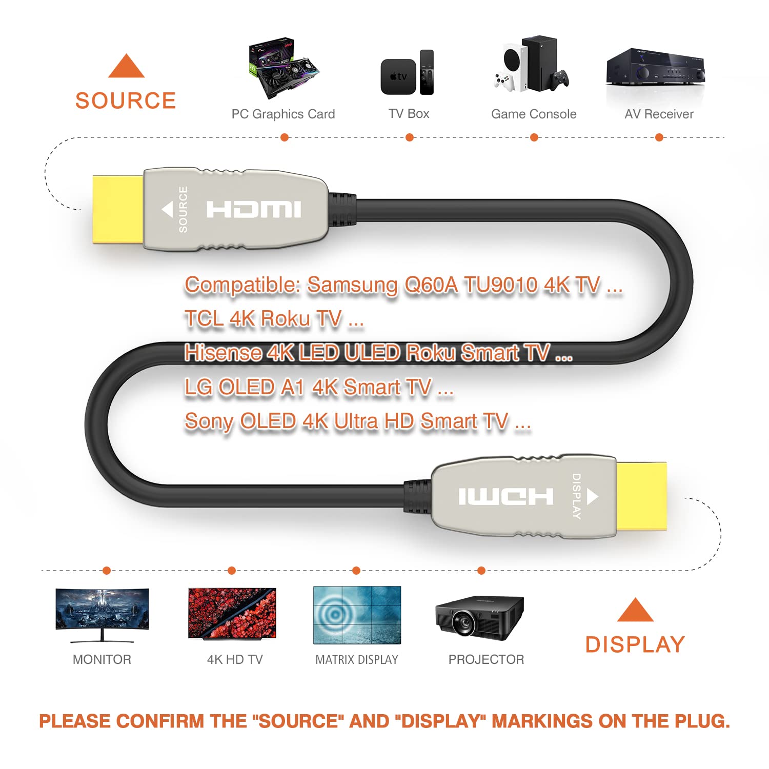 HDMI 2.0b Optic Cable 50 feet E406
