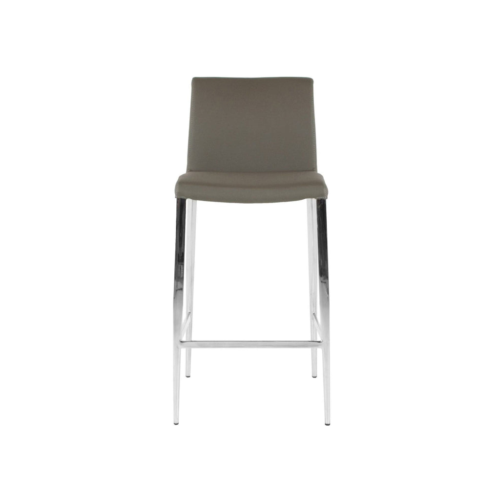 White Leatherette Chrome Counter Stool N57455