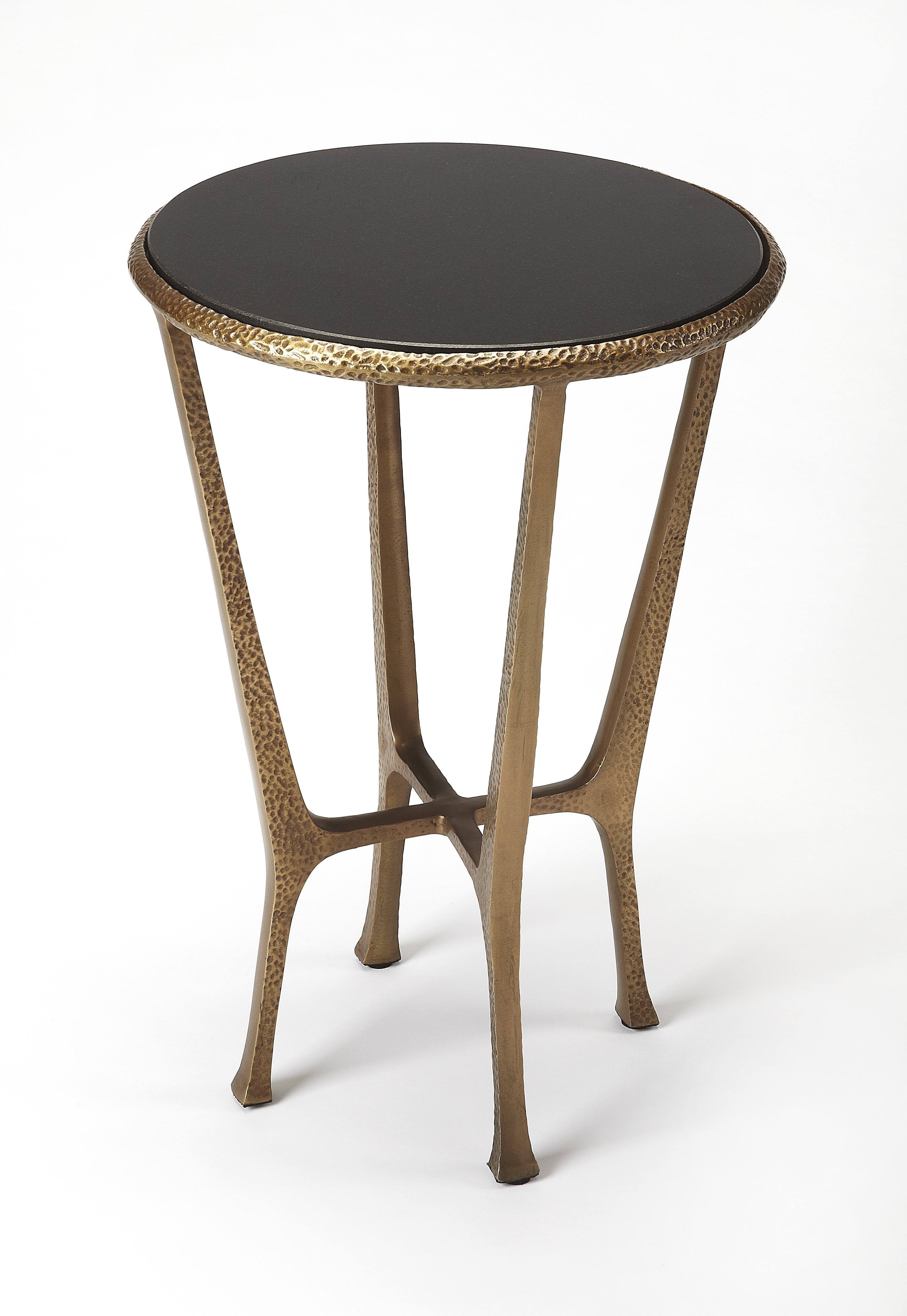 Metal & Stone End Table Z945