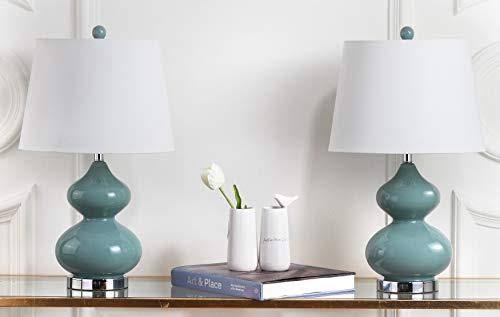 Marine Blue Double Gourd Glass 24-Inch Lamp G19539
