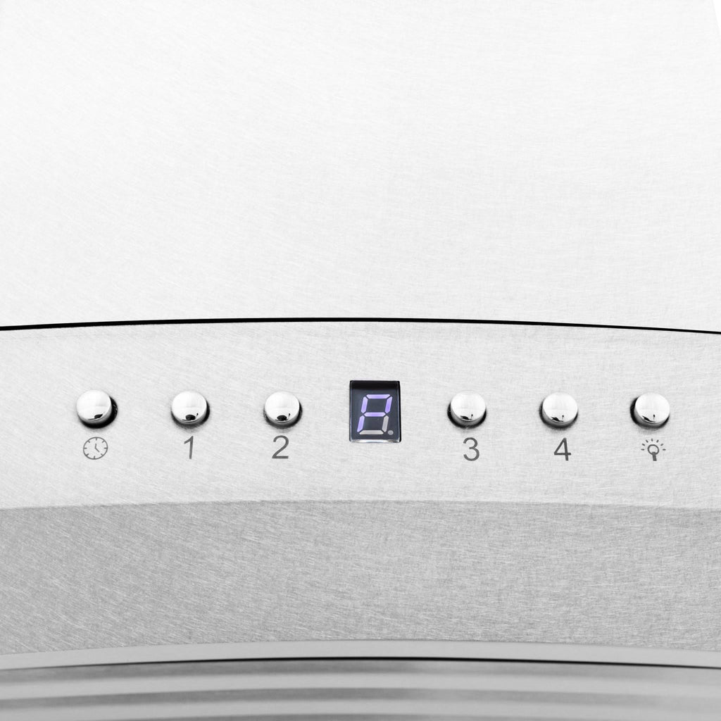 30x22 Wall Mount Range Hood in DuraSnow Stainless Steel & Glass Z11258