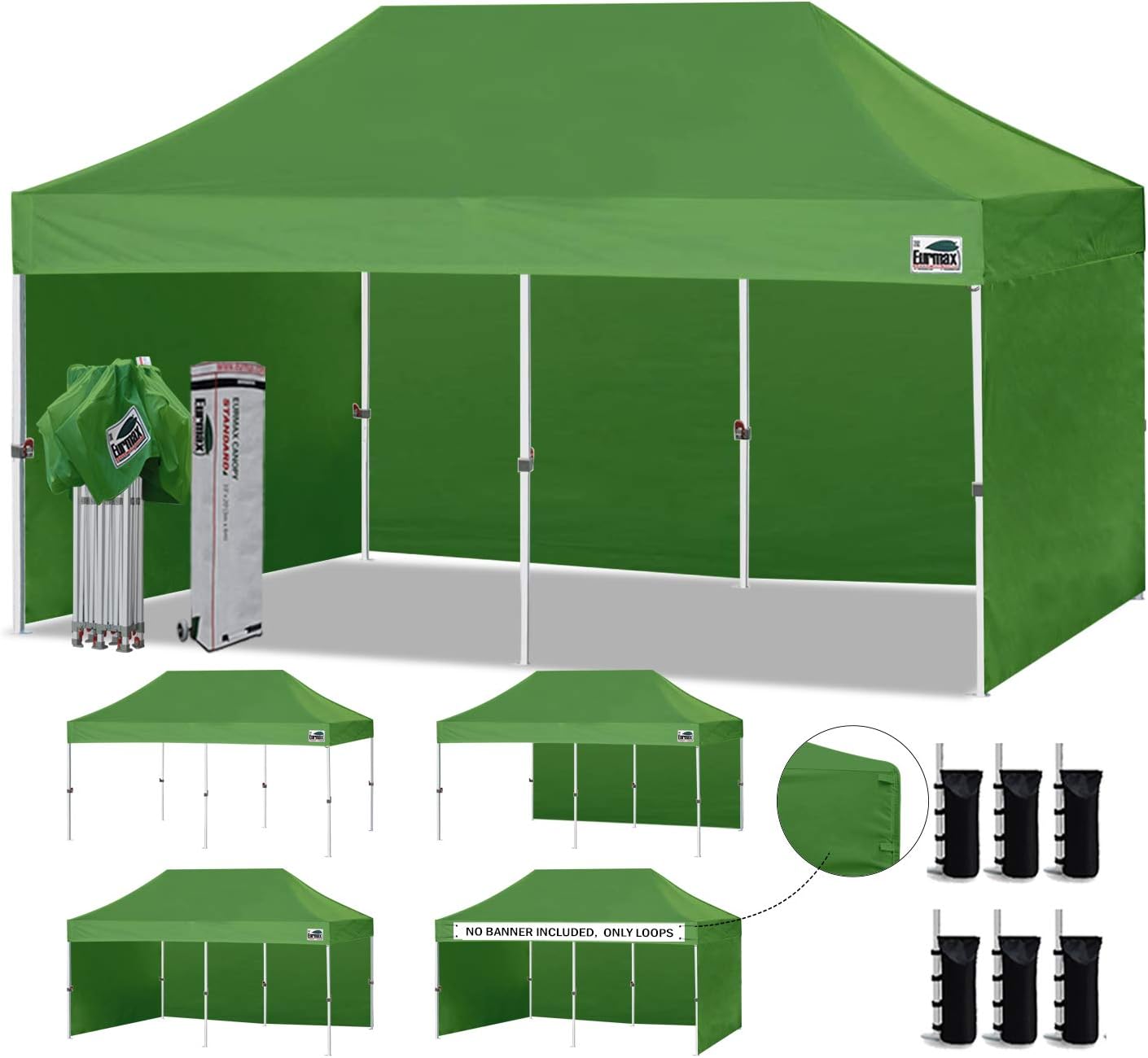 10'x10' Pop-up Canopy Tent with 4 Removable Side Walls and Roller Bag Y227