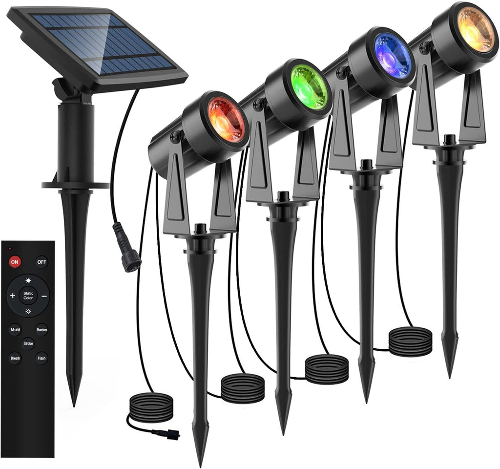 LED Solar Spotlights, 4-in-1, 4W, IP65 Waterproof S367081