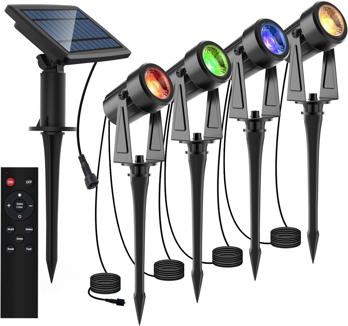LED Solar Spotlights, 4-in-1, 4W, IP65 Waterproof S367081