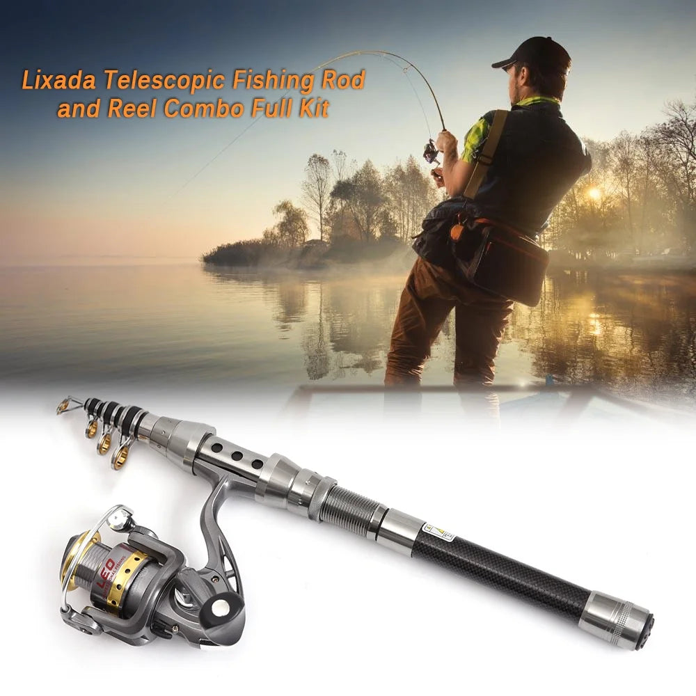 Telescopic Fishing Rod and Reel Combo with Carrier Bag P9984