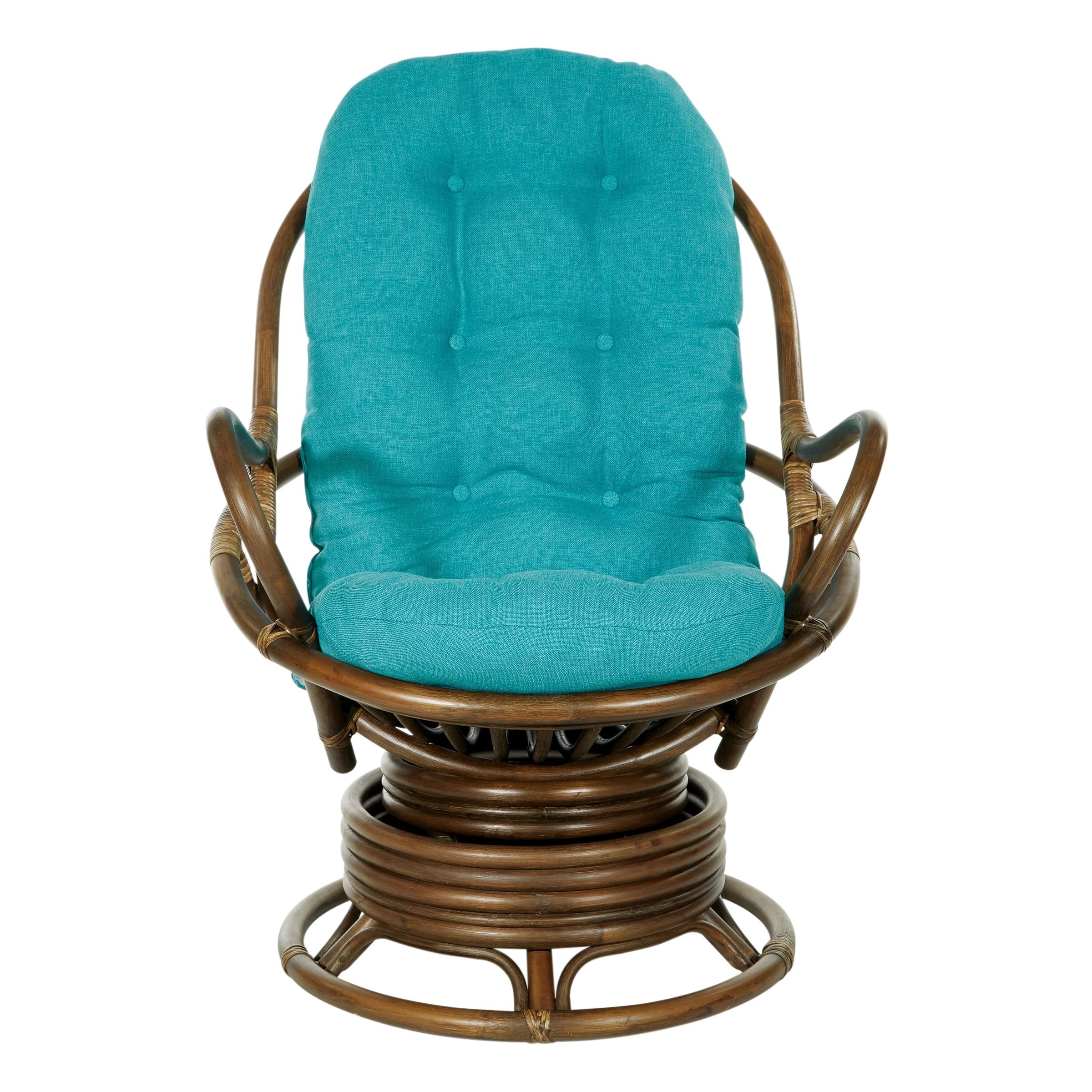 Blue and Brown Rattan Rocking Chair Q746694
