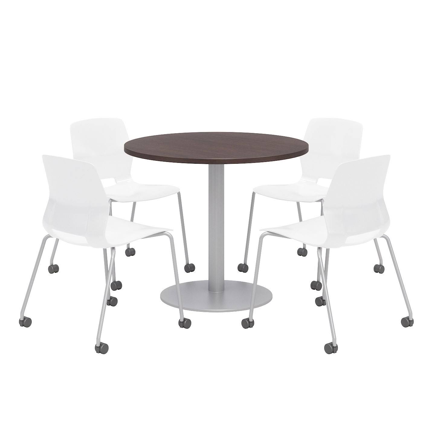 Black Armless Stack Chair with Casters Z24929