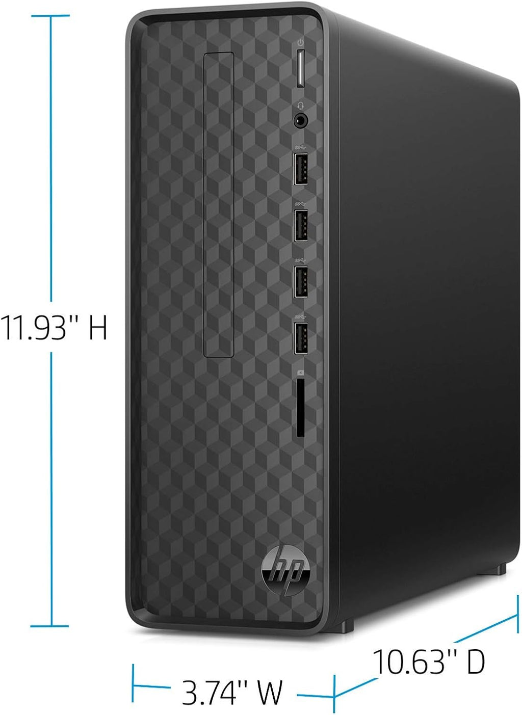 HP Slim Desktop, AMD Athlon Silver 3050U, 4GB RAM, 256 GB SSD, Windows 10 Home, Black M71178