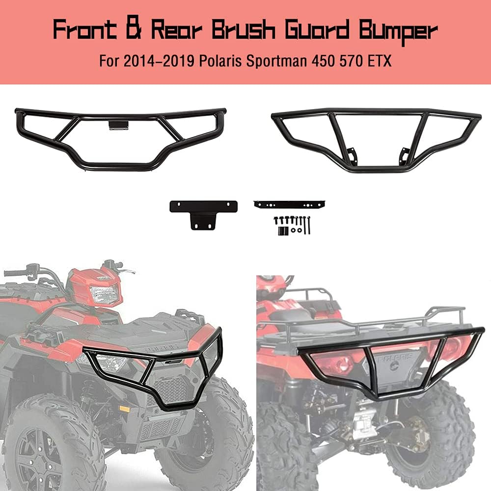 Black Brush Guard Bumper Set 2pcs Q152
