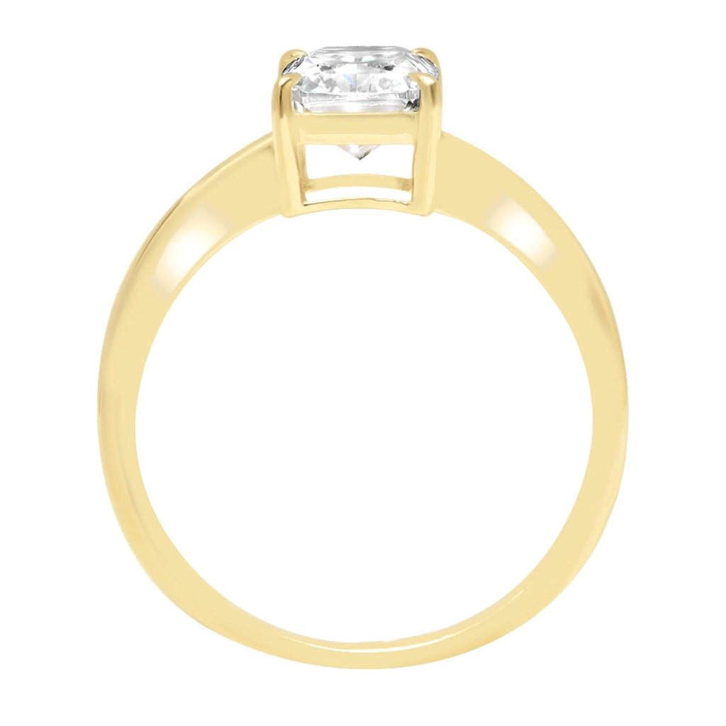 14K Yellow Gold Solitaire Diamond Engagement Ring size 9 X2883