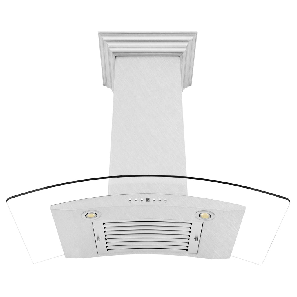 30x22 Wall Mount Range Hood in DuraSnow Stainless Steel & Glass Z11258
