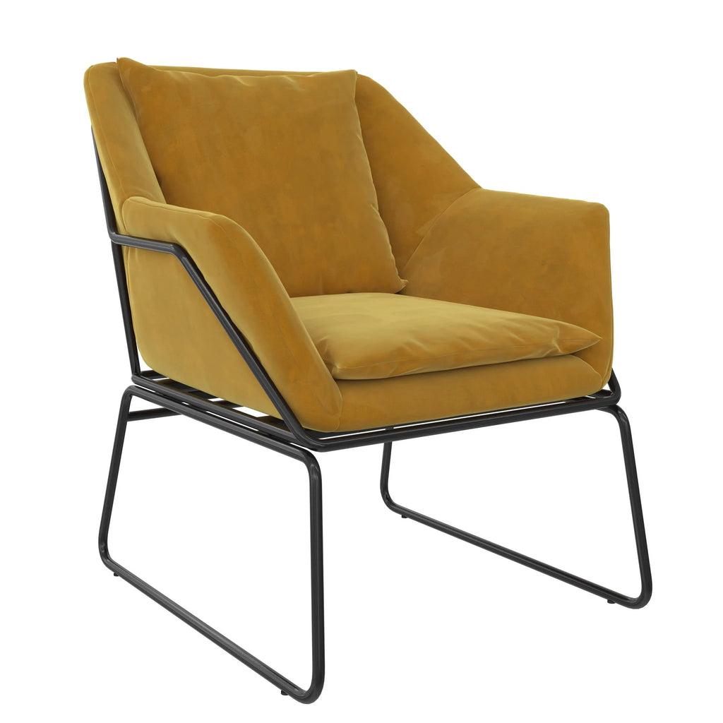 Mustard Yellow Velvet Accent Chair O266070