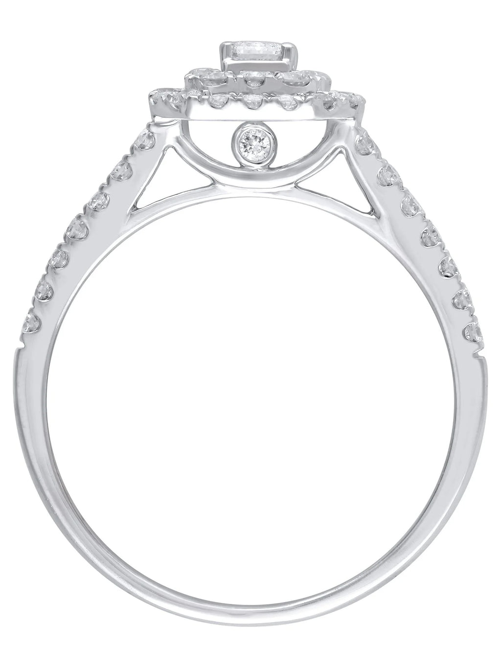 Emerald Cut Diamond Engagement Ring in 10kt White Gold S46485