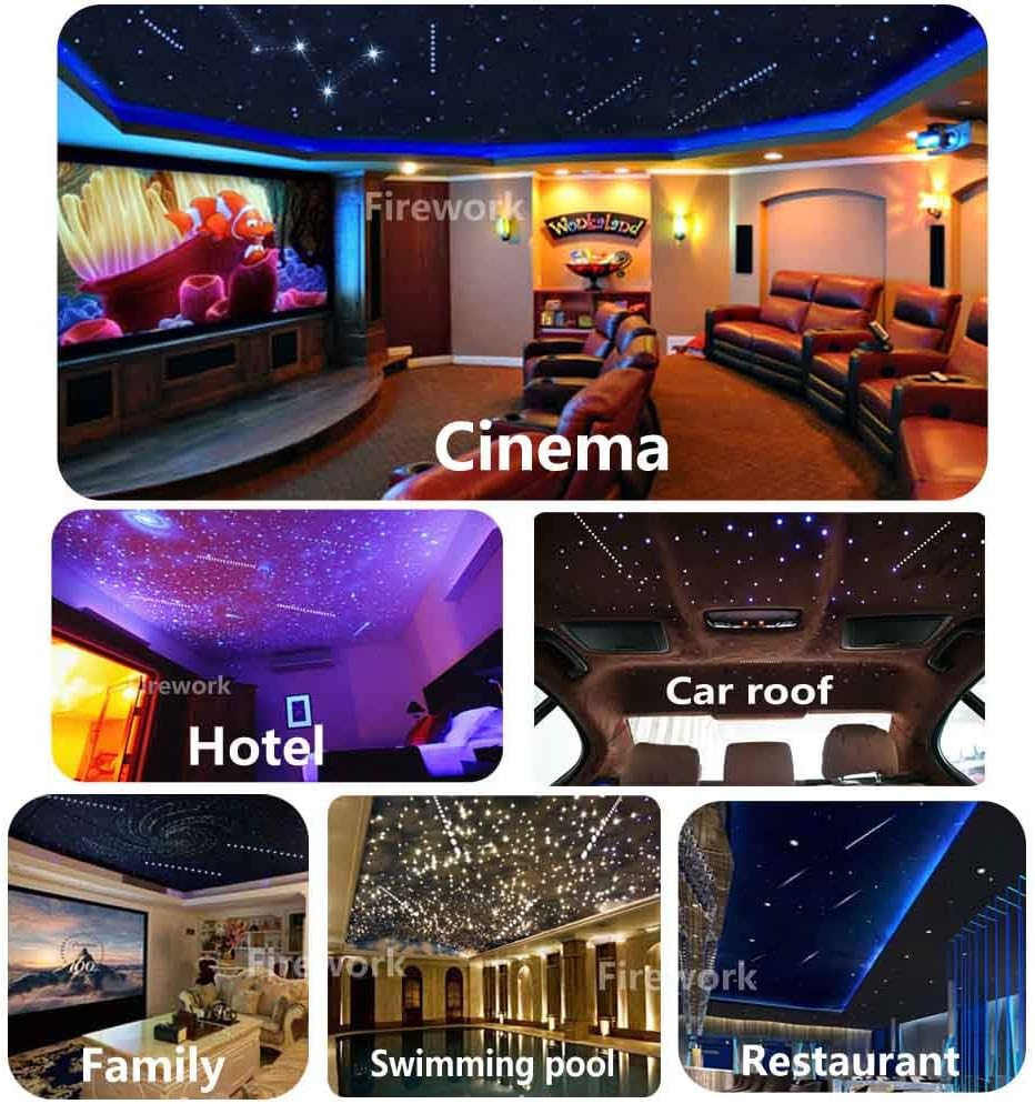 550pcs 0.03in 13.1ft Bluetooth Fiber Optic Star Ceiling Light Kit M93623