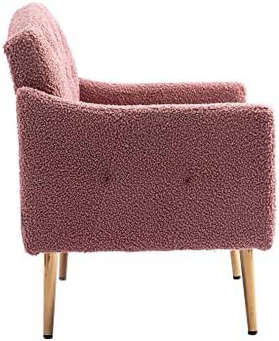 Upholstered Velvet Accent Chair with Arms and Metal Legs I204