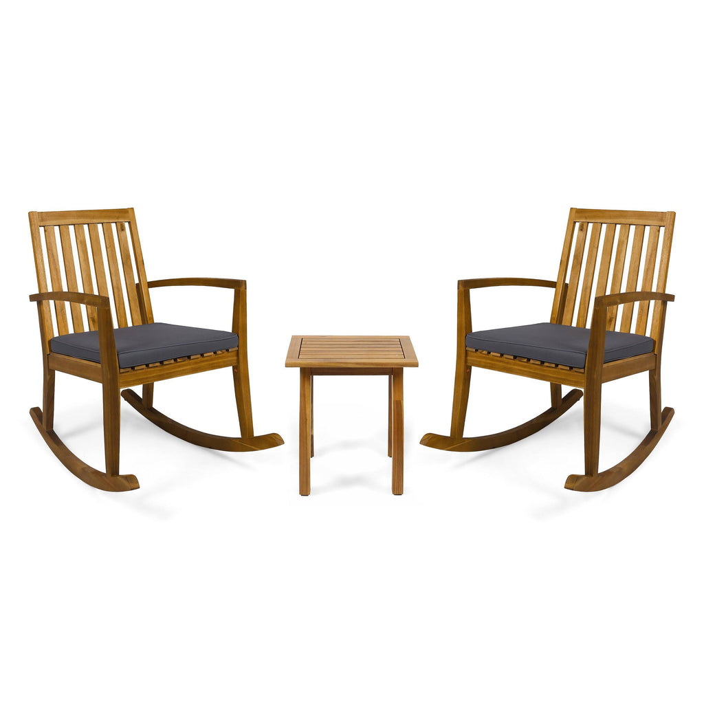 Acacia Wood Rocking Chair Chat Set I55896