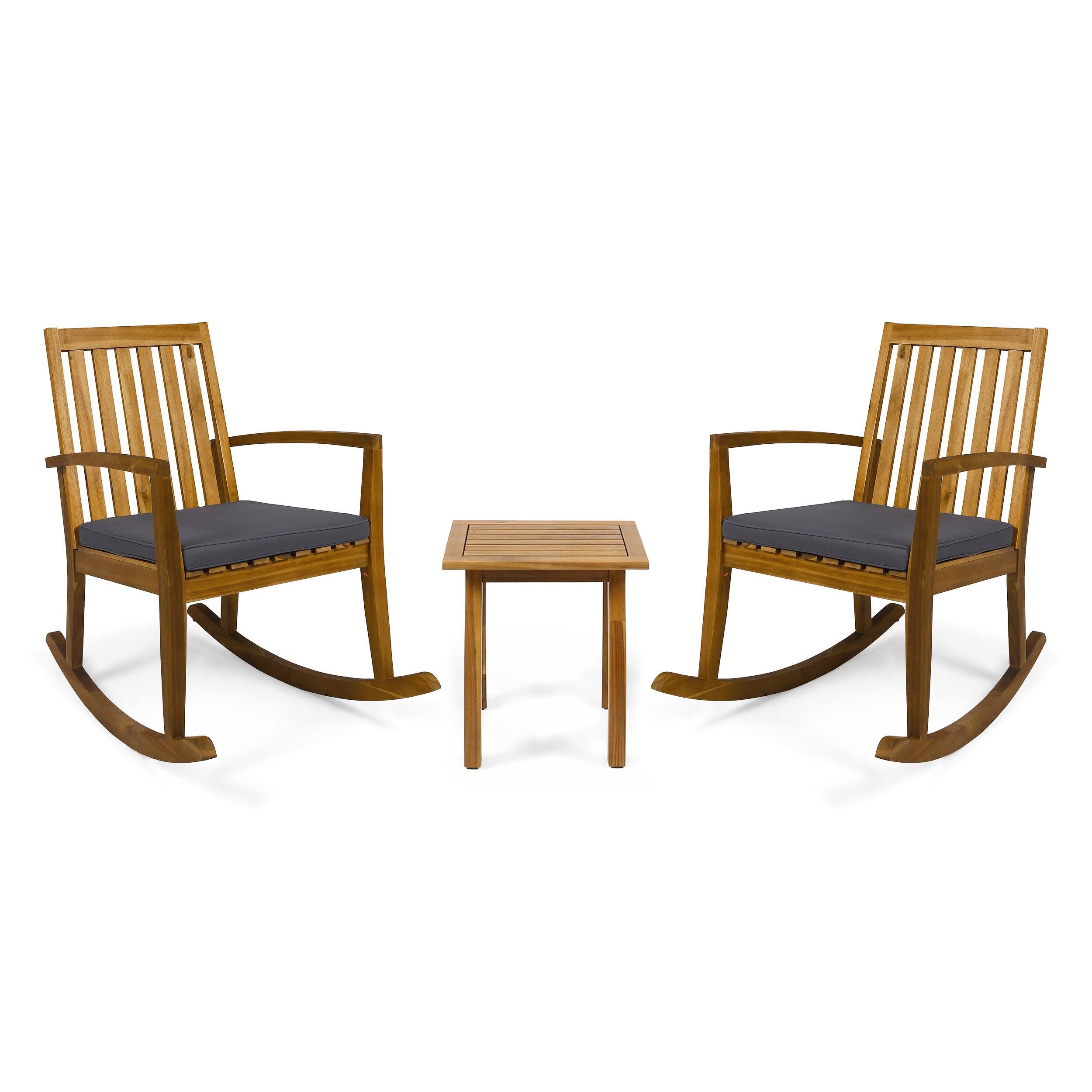 Acacia Wood Rocking Chair Chat Set I55896