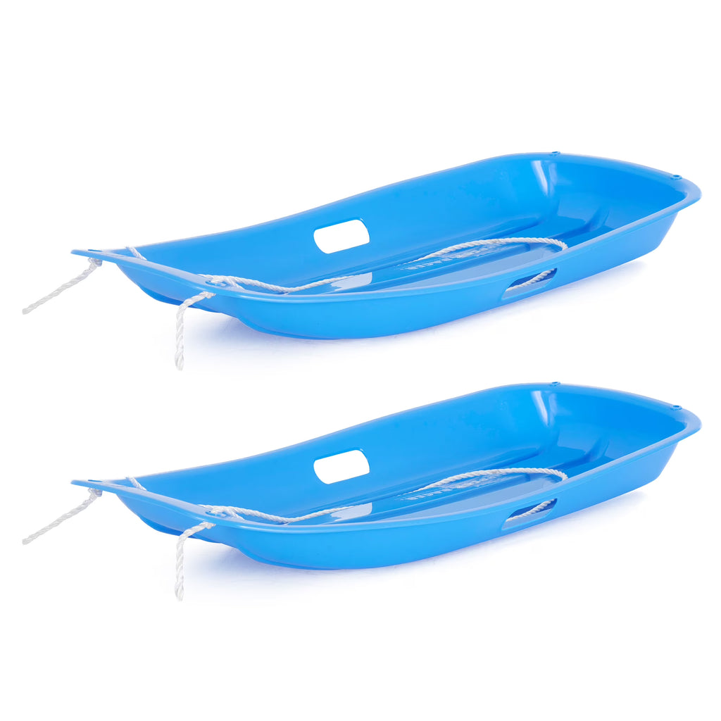 Blue Plastic Toboggan Snow Sled (2 Pack) M51631