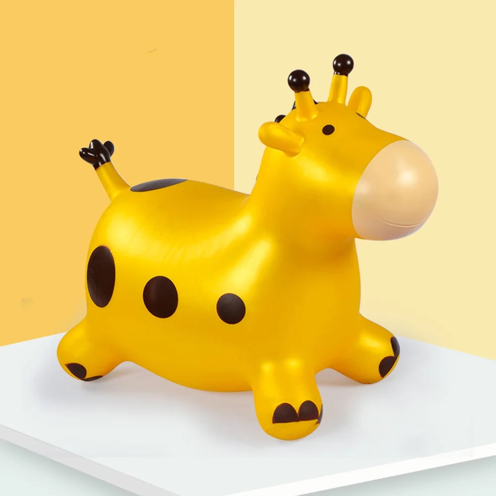 Inflatable Bouncing Horse Outdoor Toy with Air Pump (Yellow) Y26723
