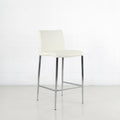 White Leatherette Chrome Counter Stool N57455