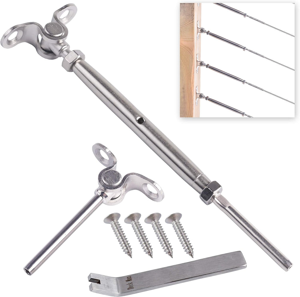 T316-Stainless Steel Adjustable Angle 1/8 Cable Railing Kit/Hardware for Wood Post (30 Pack) W71716