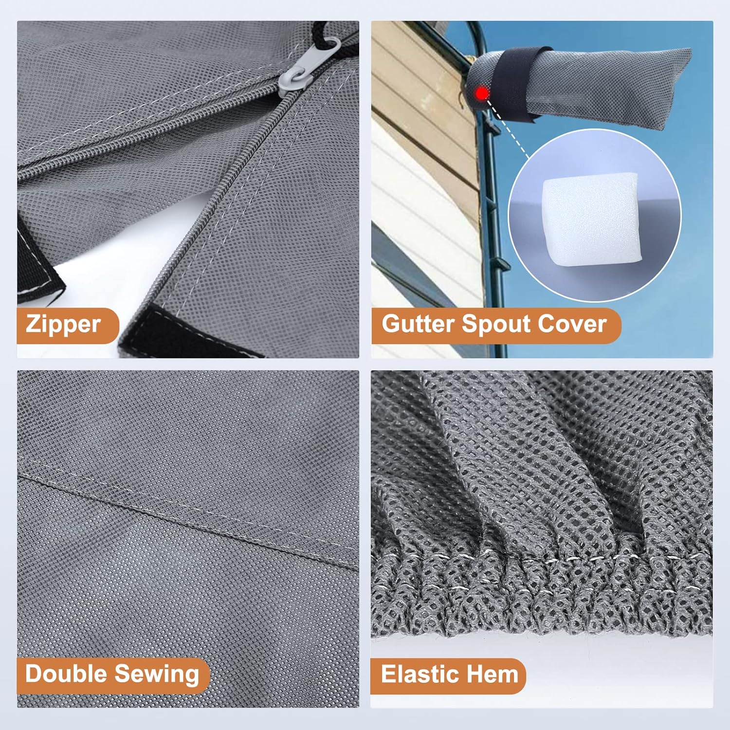 Heavy Duty 6 Layers Travel Trailer RV Cover Anti-UV Camper Cover for 24'1" - 26' Motorhome Breathable Rip-Stop with 2Pcs Extra Straps & Gutter Spout Covers J95514
