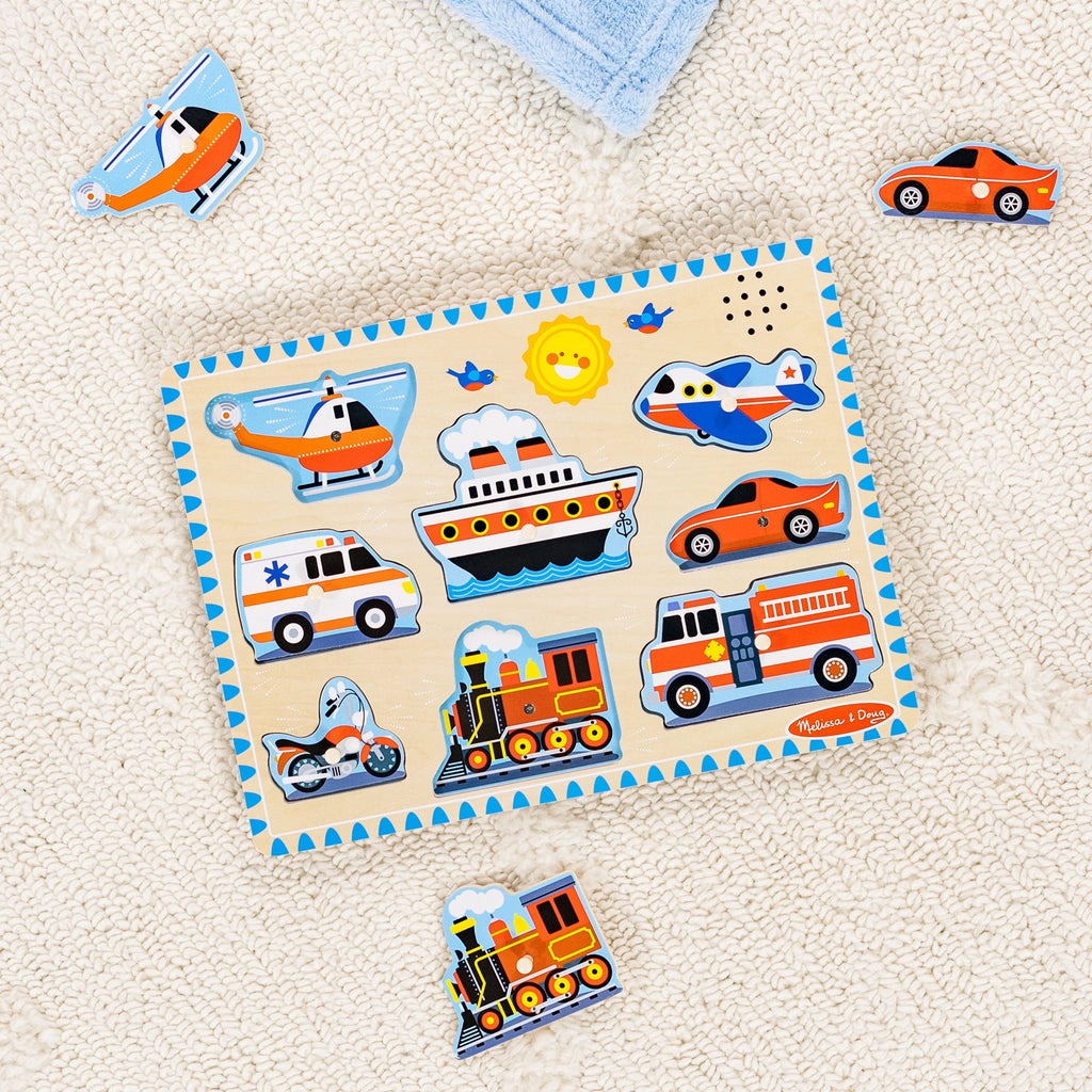 Wooden Peg Puzzle With Sound Effects (8 pcs) Y508675