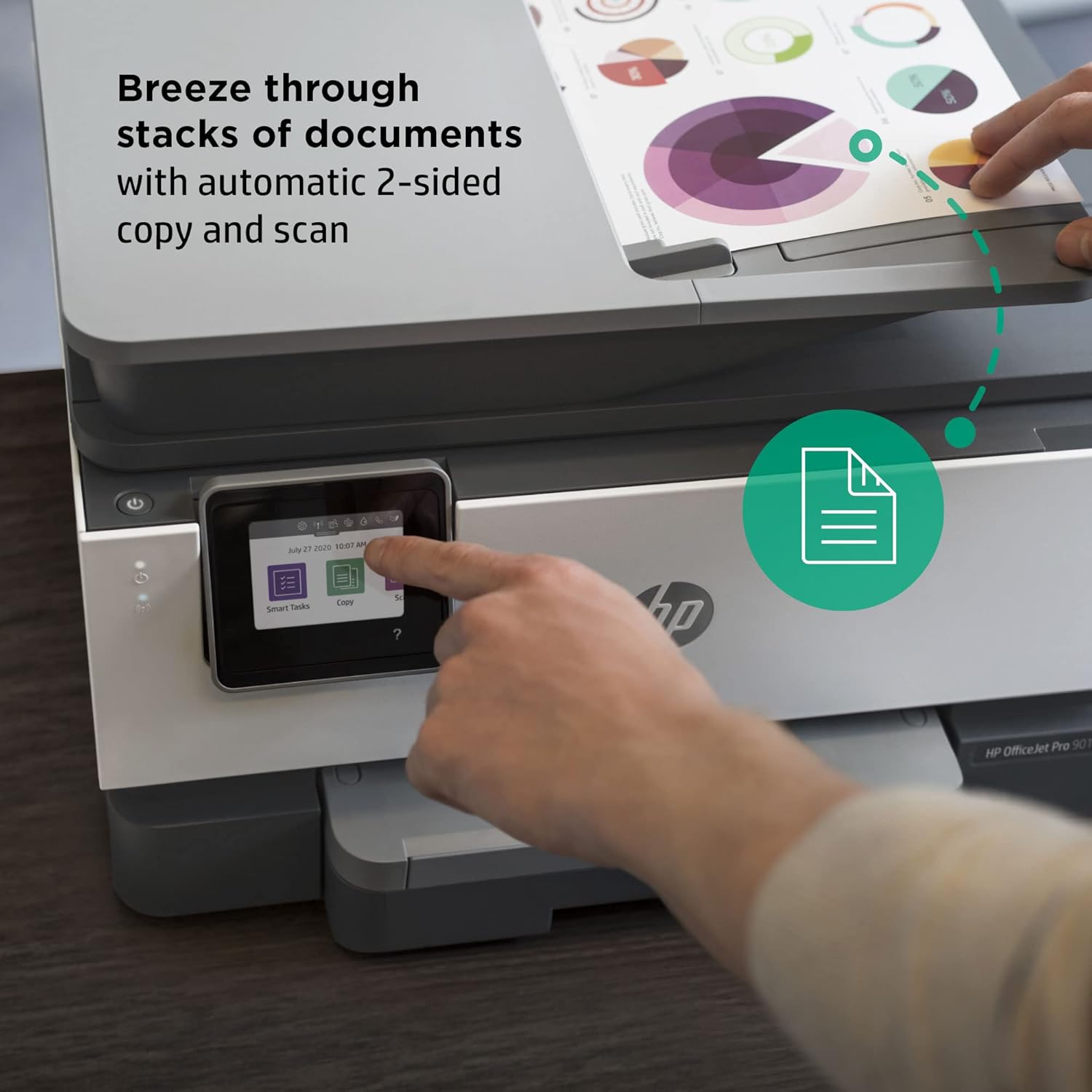HP OfficeJet Pro All-in-One Wireless Color Inkjet Printer, Gray B603085