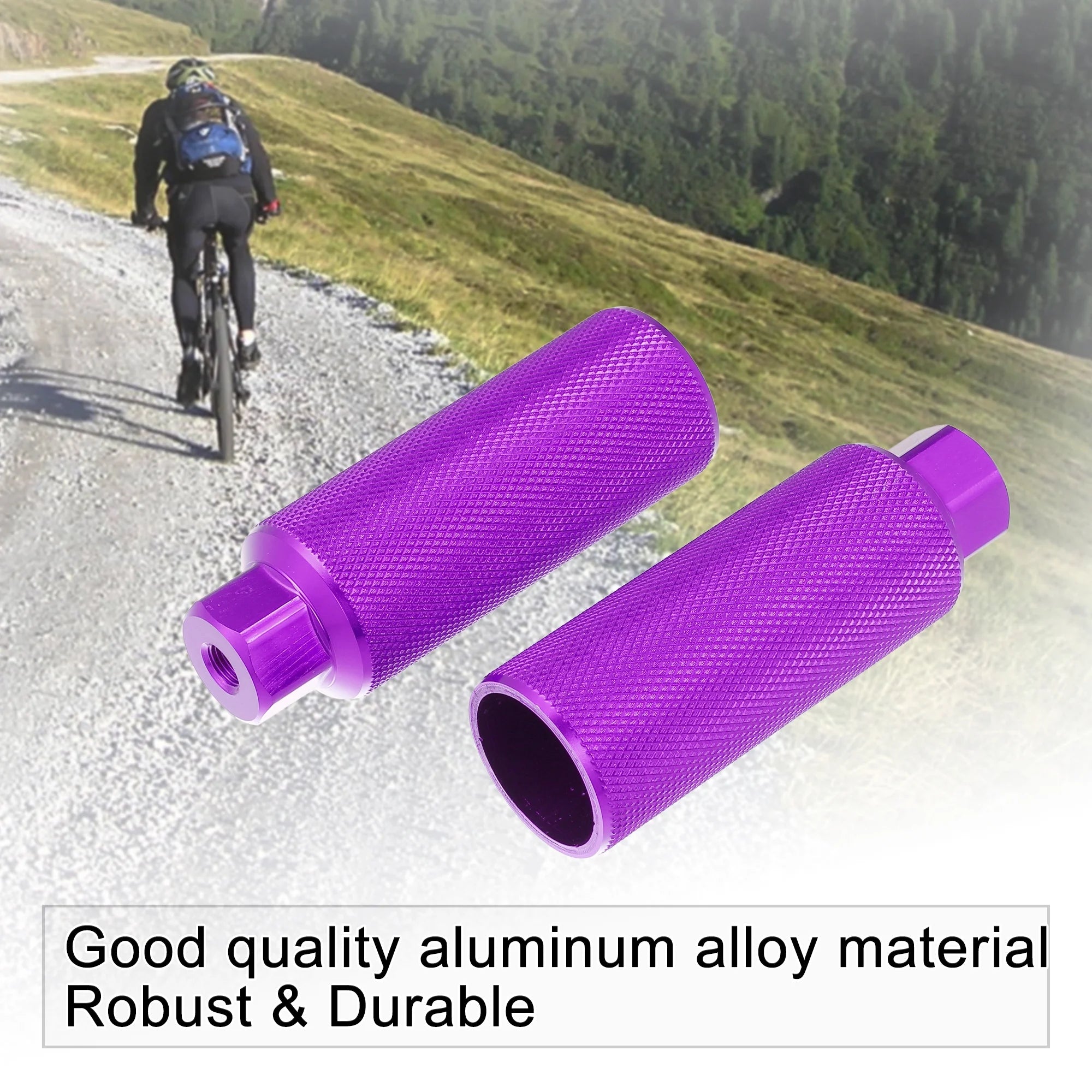 Black Purple Aluminum Alloy Bicycle Footrest Pegs F3018