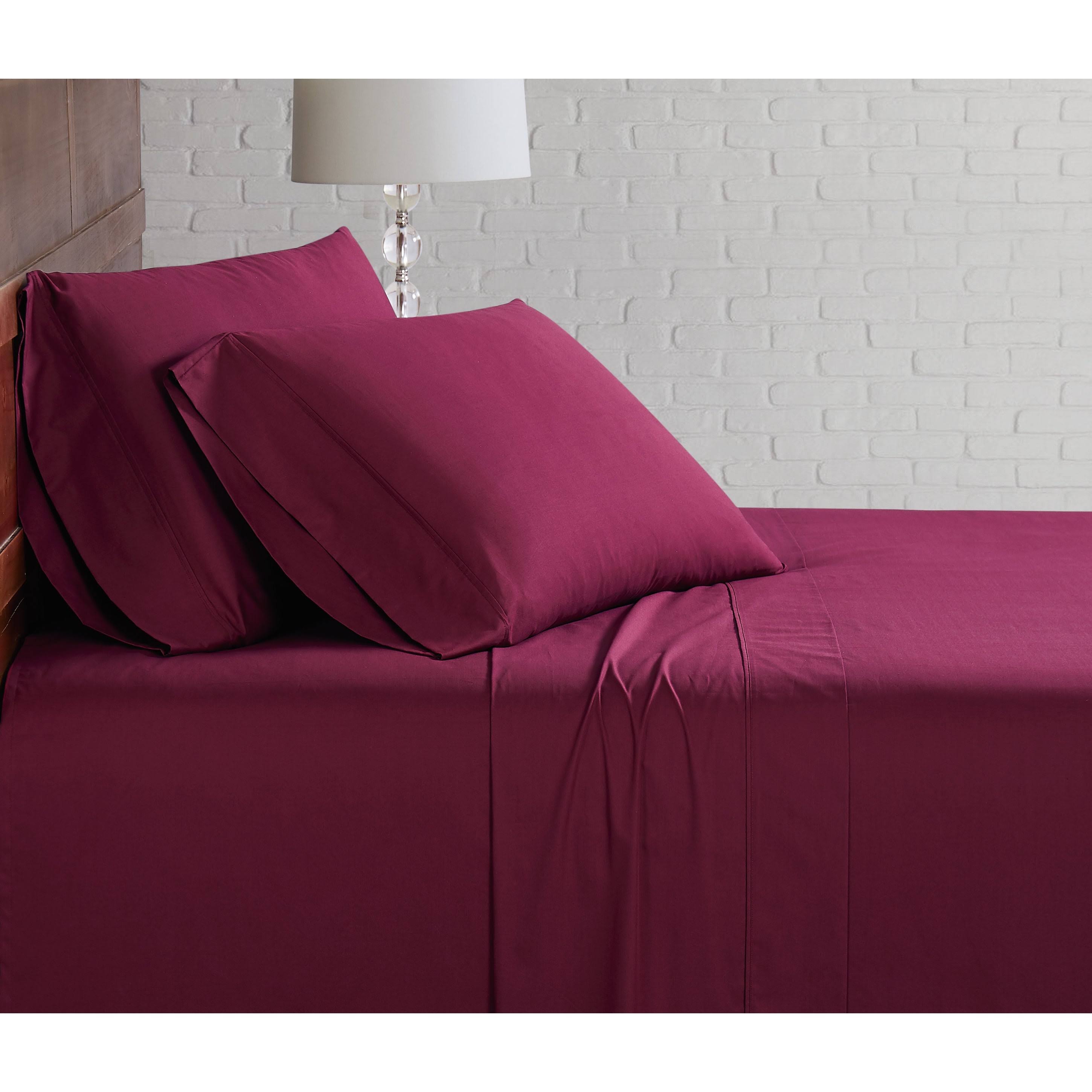 Burgundy Queen Cotton Sheet Set T45857