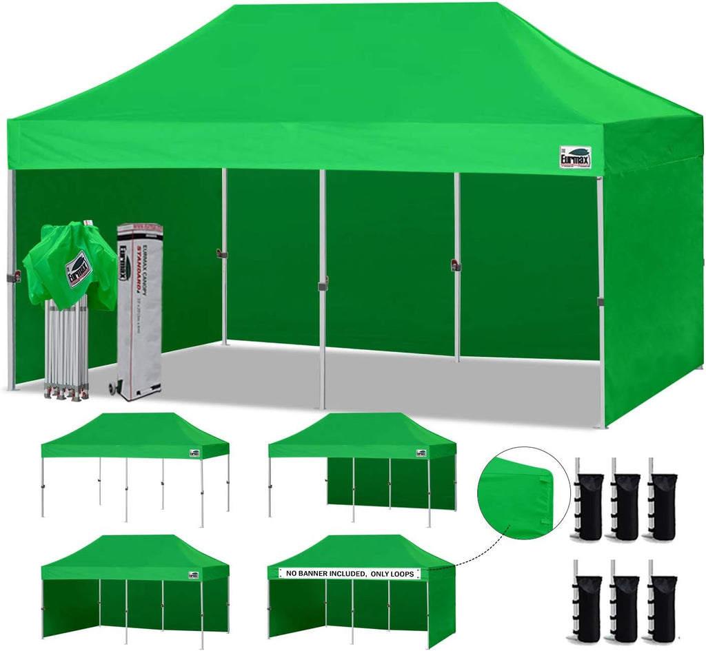 10'x10' Pop-up Canopy Tent with 4 Removable Side Walls and Roller Bag Y227