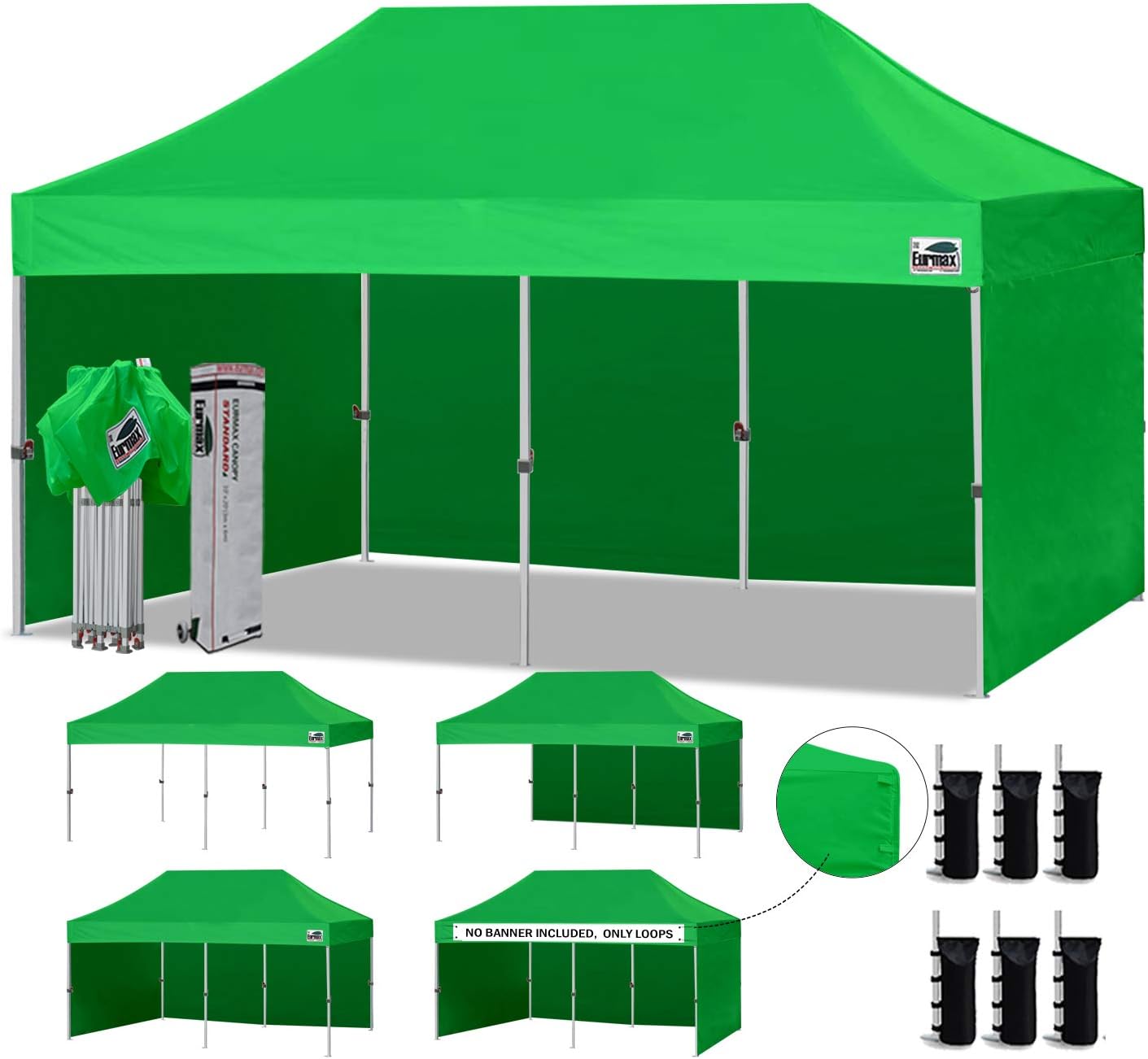 10'x10' Pop-up Canopy Tent with 4 Removable Side Walls and Roller Bag Y227