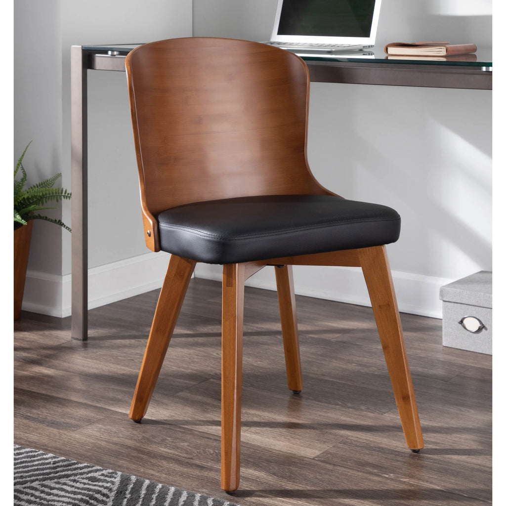 Black Faux Leather Chair Y315