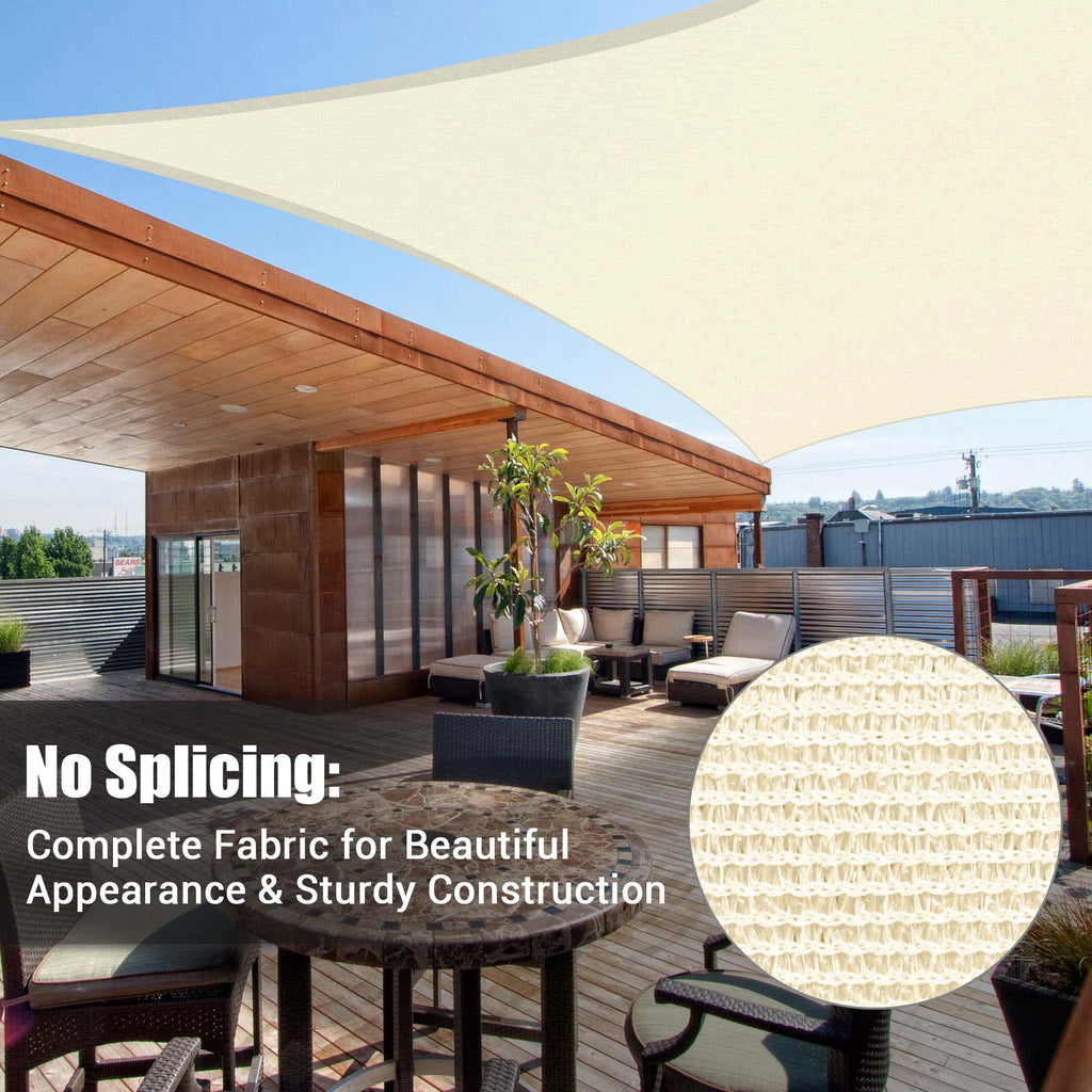 2 Pack 23x20FT Rectangle Sun Shade Sail Canopy Off White V91811