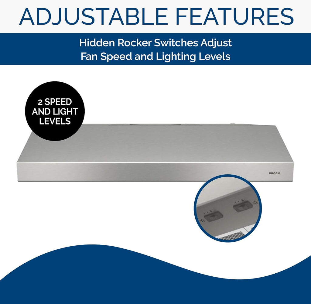 Stainless Steel 30-inch Under Cabinet Range Hood with Light O587933