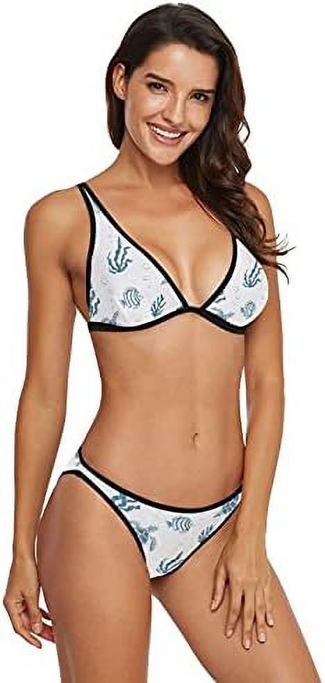 Underwater Animals Sea Turtle Two Piece Bikini Swimsuits, Size XL J5135
