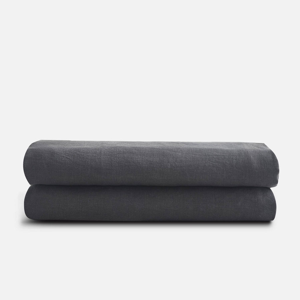 French Linen Flat Sheet Snow Full Queen D8918
