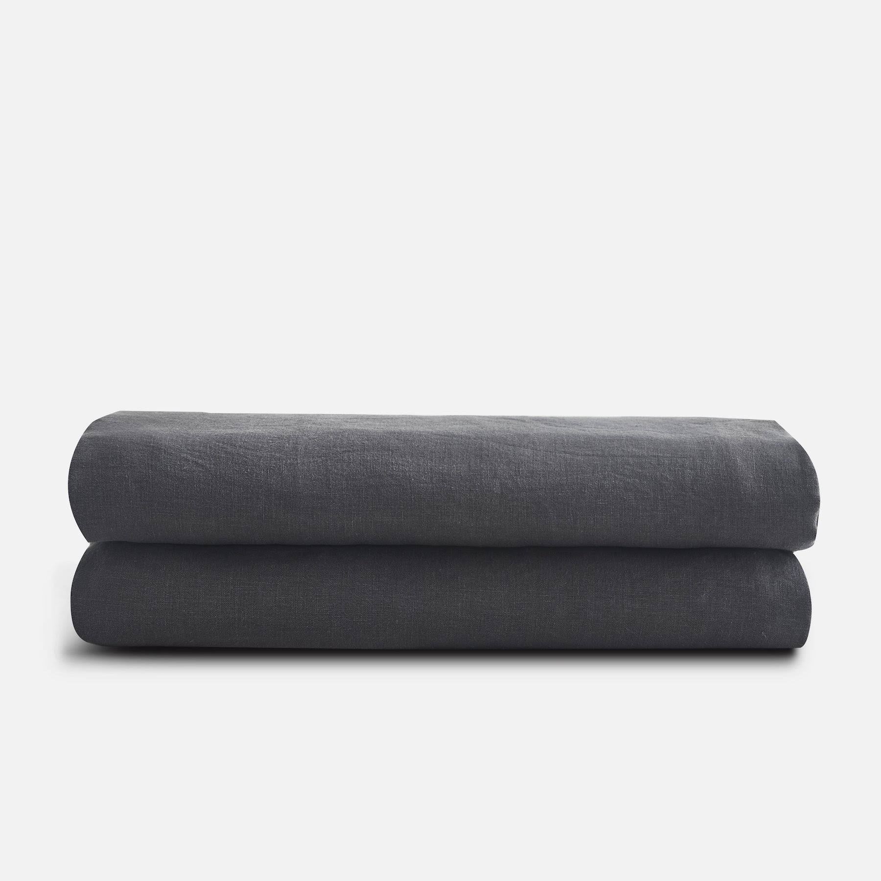 French Linen Flat Sheet Snow Full Queen D8918