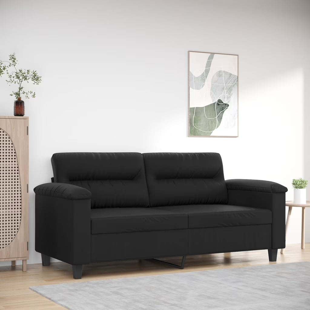 Black Faux Leather 2-Seater Sofa S86518