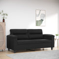 Black Faux Leather 2-Seater Sofa S86518