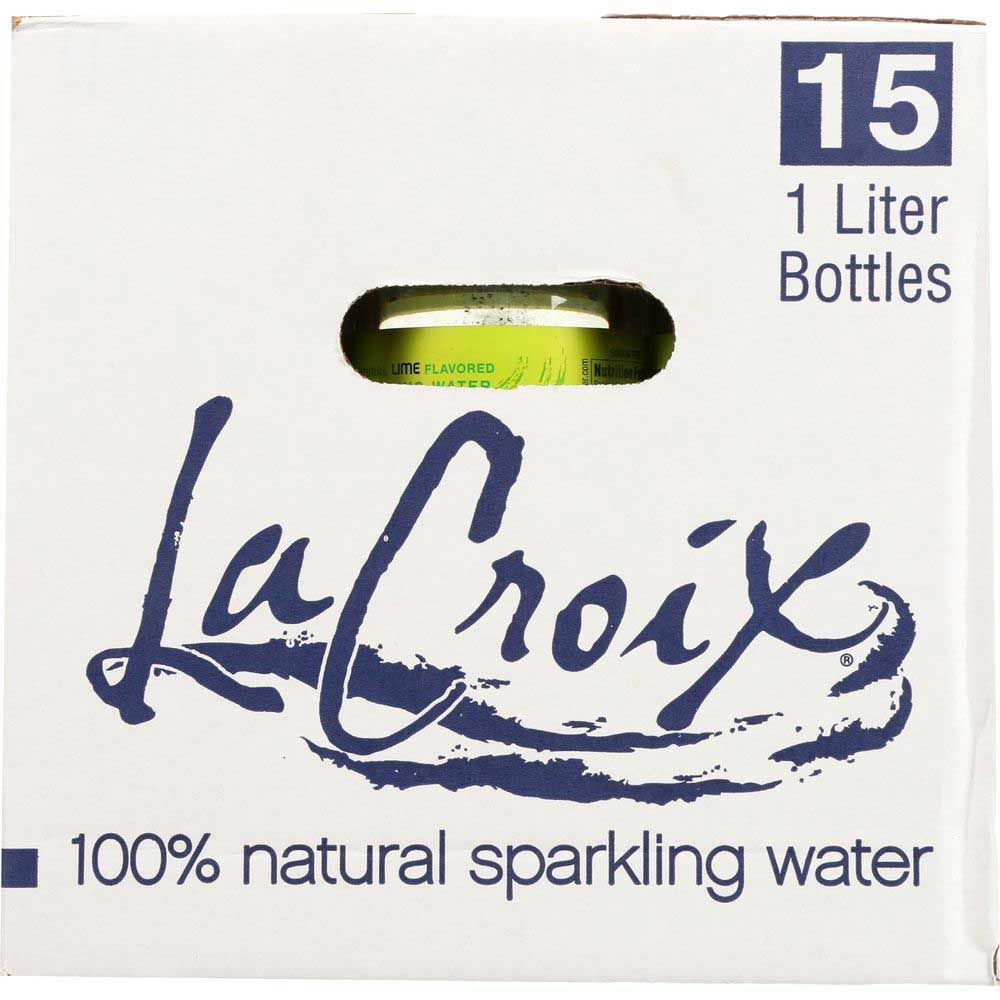 LaCroix Natural Lime Sparkling Water, 1 Liter, 15 per Case R814317