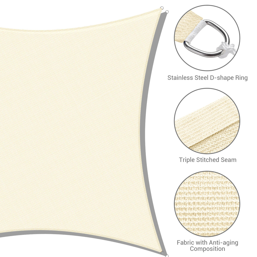 2 Pack 23x20FT Rectangle Sun Shade Sail Canopy Off White V91811