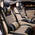 Khaki Black 2PCS Leather Car Seat Cover Y16569