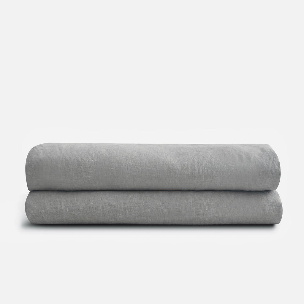 French Linen Flat Sheet Snow Full Queen D8918