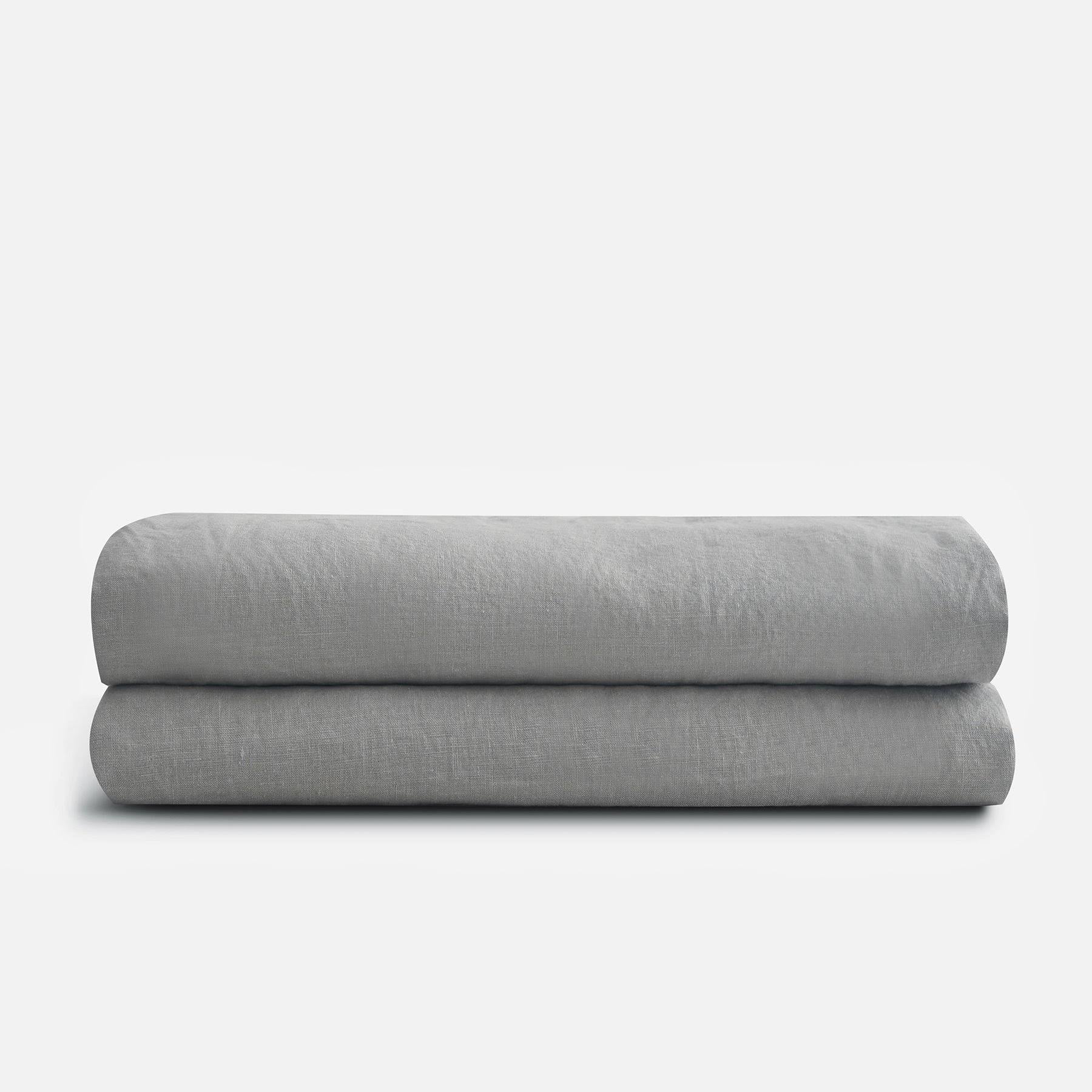 French Linen Flat Sheet Snow Full Queen D8918